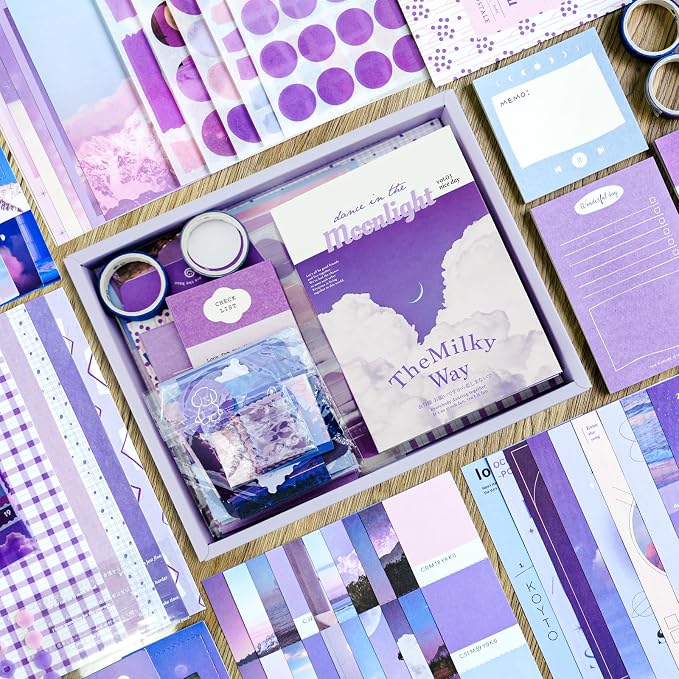 Scrapbooking Supplies Kit, A6 Grid Notebook, Vintage Junk Journaling Kit