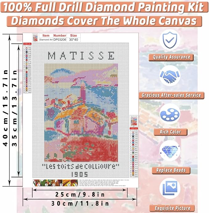 Matisse Square Diamond Art Kits for Adults Diamond Painting Kit Beginner