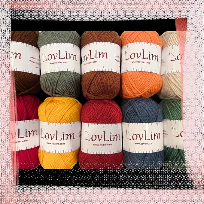 Milk-Cotton Crochet Yarn Kit, 10x50g Skeins DK Weight, 1250+ Yards, Hooks, Needles & Safety Eyes, 40+ Free Patterns, for Amigurumi, Crocheting & Knitting - Autumn Palette
