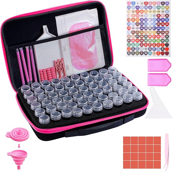 LYMUSUMI Diamond Art Storage Containers 60 Slots Diamond Painting Tools