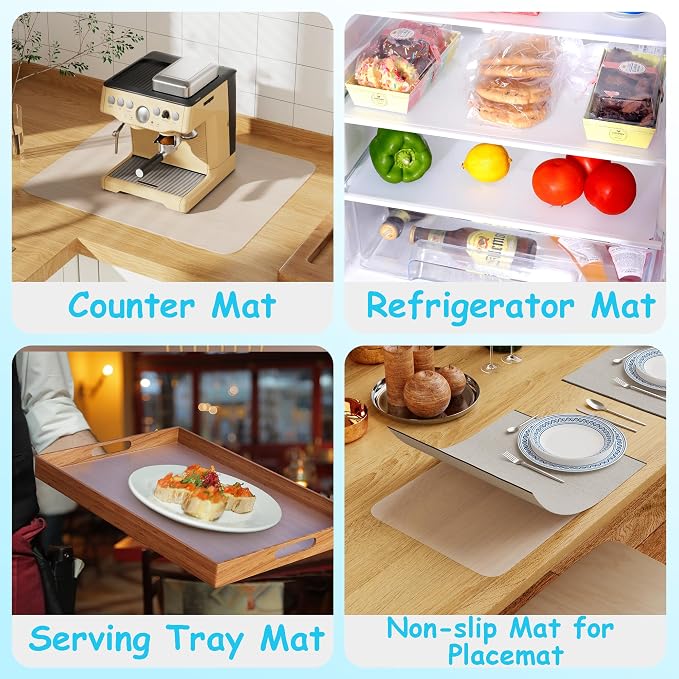 PABUSIOR Clear Silicone Mats for Crafts: Non-Slip Heat Resistant 2/Pack