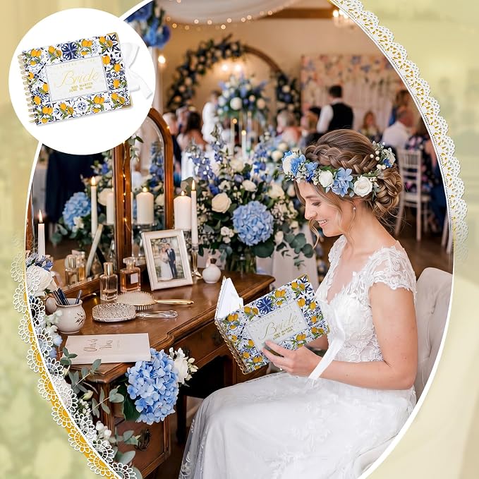 Letters to Bride Scrapbook,8.5 X 7 Inch,Lemon,Yellow, Blue