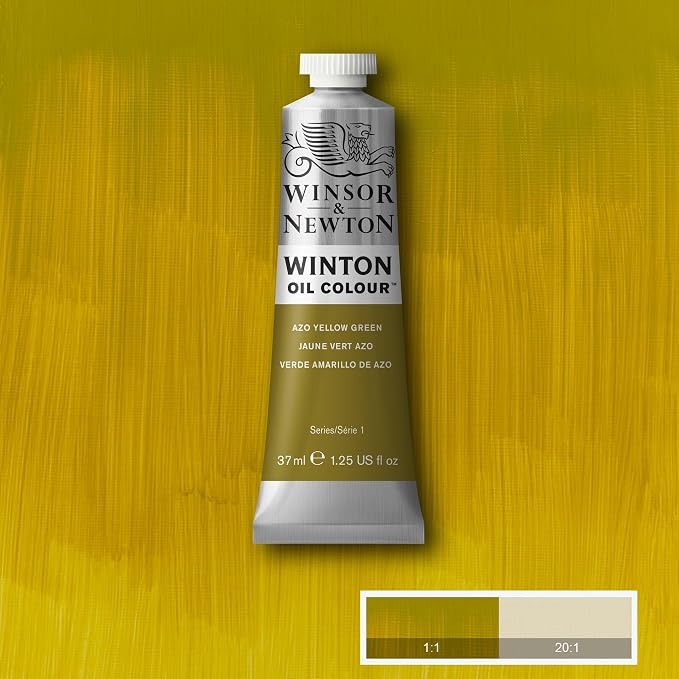 Winsor & Newton Winton Oil Color, 37ml Tube, AZO Yellow Green | High-quality pigments, Durable, Lightfast, Permanent, Uniform Consistency, Great Pigment Load