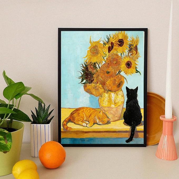 4 Pack Black Cat Diamond Art Kits for Adults Diamond Painting Kit Beginner