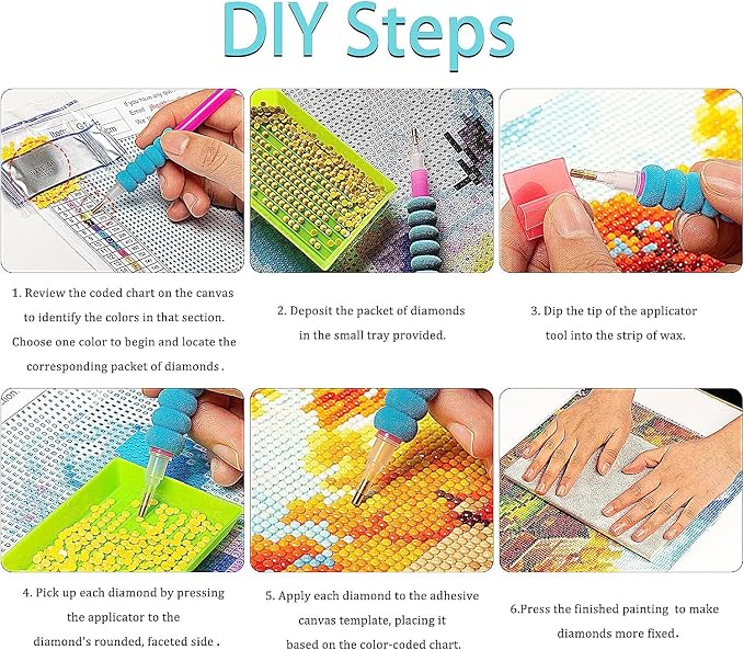 Dlylust Sunflower Diamond Art Painting Kits for Adults - Full Drill Diamond Dots Paintings for Beginners, Round 5D Paint with Diamonds Pictures Gem Art Painting Kits DIY Crafts Kits 12x16inch