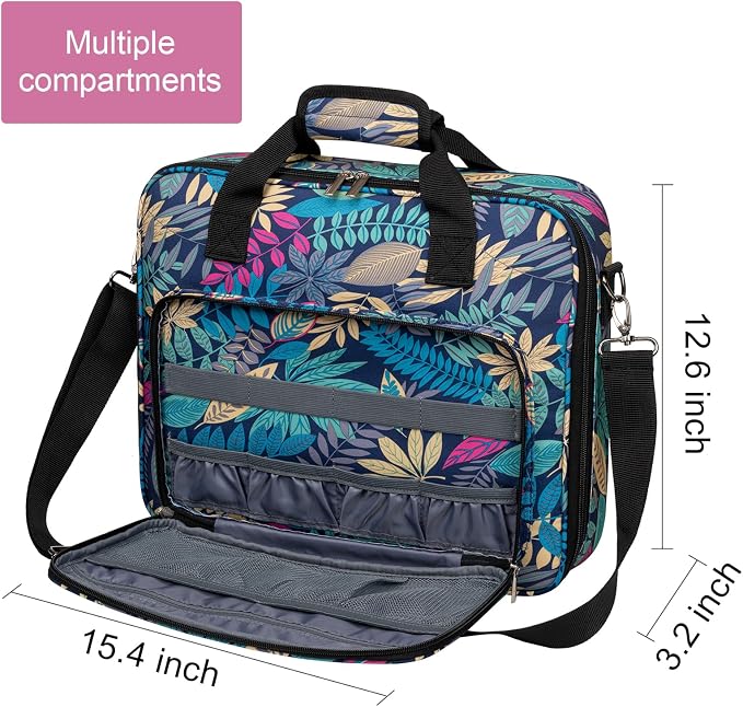 BAGLHER Cross Stitch & Embroidery Organizer Bag - Large Portable Project Storage with 3 Compartments, Travel Friendly Carrying Case for 11.2" Hoops, Threads, Supplies (Hawaii)