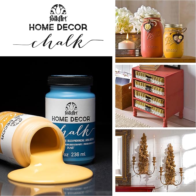 FolkArt Home Decor Chalk Furniture & Craft Paint in Assorted Colors, 8 ounce, Glacier