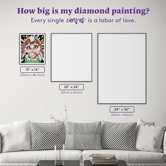 DIAMOND ART CLUB Rainbow Lil Bunny Diamond Art Kits for Adults