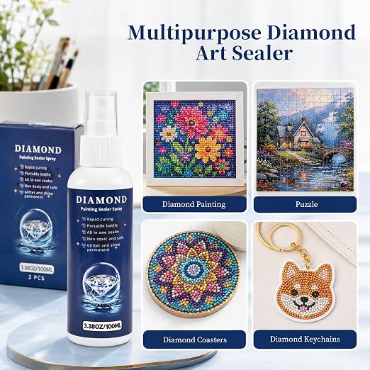 2pcs-Spray Diamond Painting Sealer Protectant Brightener 6.76 oz