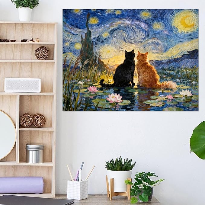 Black Cat Diamond Art Kits for Adults Cute Diamond Painting Kit Beginner