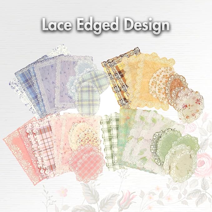 Vintage Floral Scrapbook Paper & Journaling Stickers, 400pcs | 4 Pack Assorted Set, Junk Journal Scrapbook Supplies for Bullet Journaling, Retro Crafts, Planner, Collage Card Album