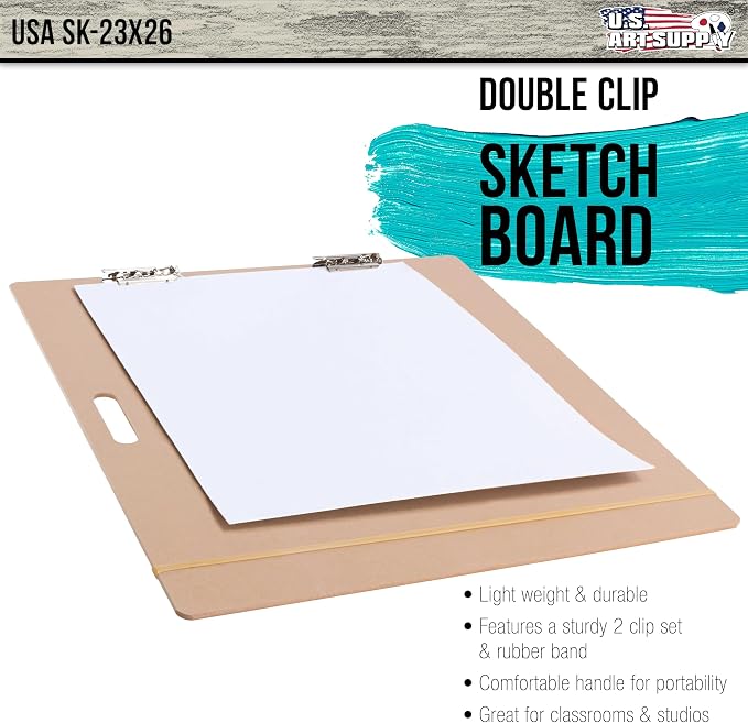 U.S. Art Supply 23" x 26" Artist Sketch Tote Board - Lightweight Hardboard
