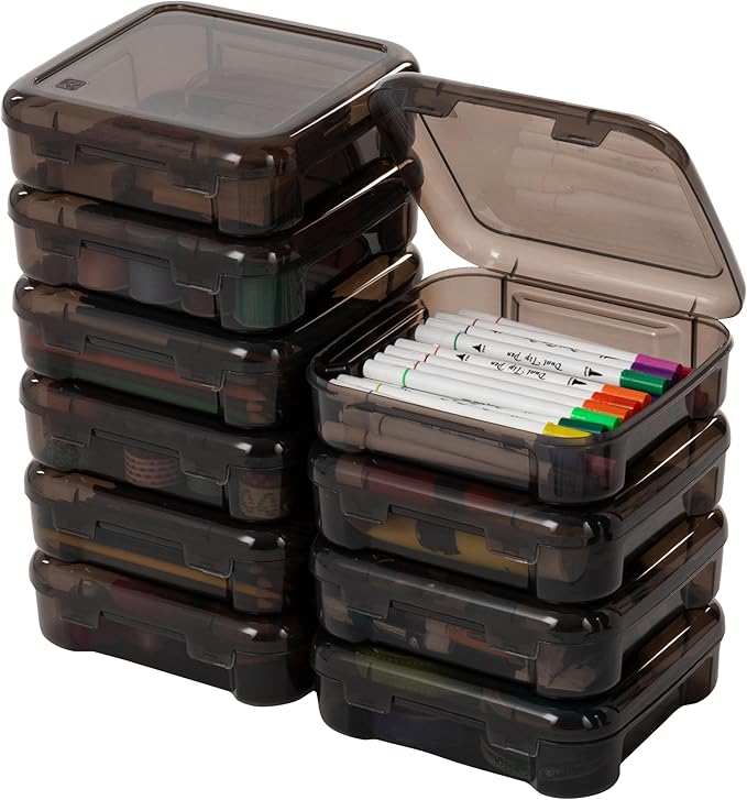 IRIS USA Scrapbook Case |Made in USA| Fits 6"x6" - Thick (10-Pack) - Gray