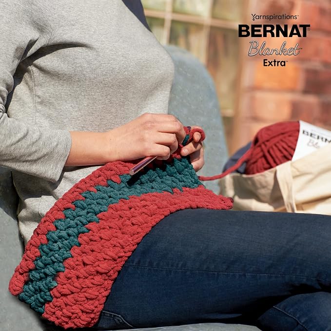 Bernat Blanket Extra Smoky Green Yarn - 2 Pack of 300g/10.5oz - Polyester - 7 Jumbo - 97 Yards - Knitting/Crochet