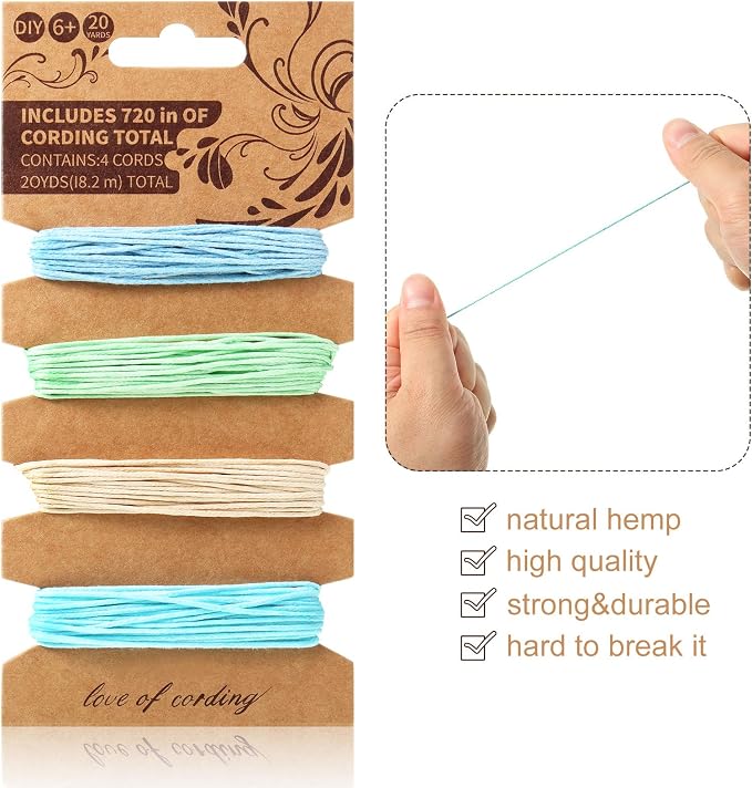 16 Colors Thread Cord for Jewelry Making Hemp Cotton String, Multiple Color