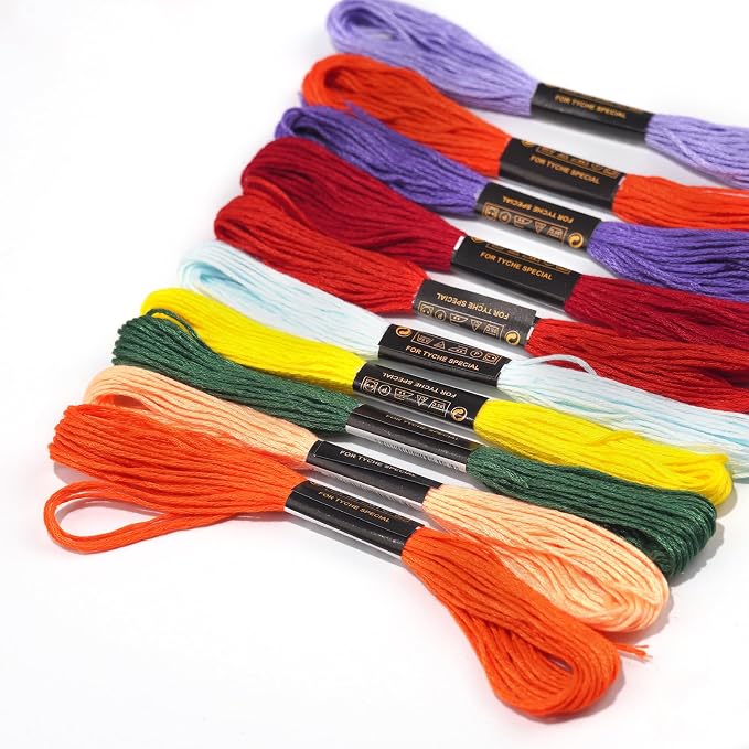Friendship Bracelet String 24 Rainbow Color Skeins, Embroidery Floss Cross Stitch Embroidery Thread Floss Bracelet Making Yarn, Craft Floss