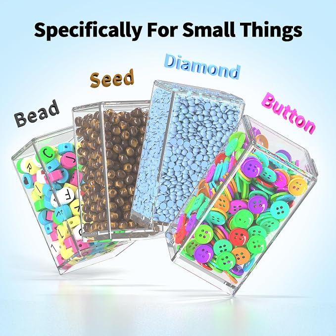 32-Grid Diamond Painting Storage Container, Transparent Square Diamond Art Storage Case, Suitable for Beads, Crafts, Nail Art, DIY ﻿