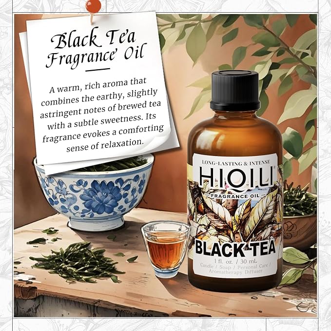 HIQILI Black Tea Fragrance Oil for Diffuser & Car Air Freshener - 1 Fl Oz
