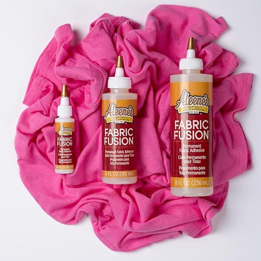 Aleene's Fabric Fusion Glue .66 oz 3-Pack, Permanent and Washable Adhesive, Dries Flexible, Strong Bond on Fabrics, Clothing, Denim, Polyester, Cotton, Flannel Materials
