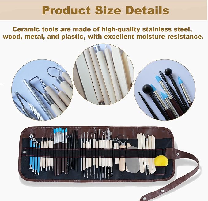 CeeVian Pottery Sculpting Tools Set 40PCS Clay Carving Tools