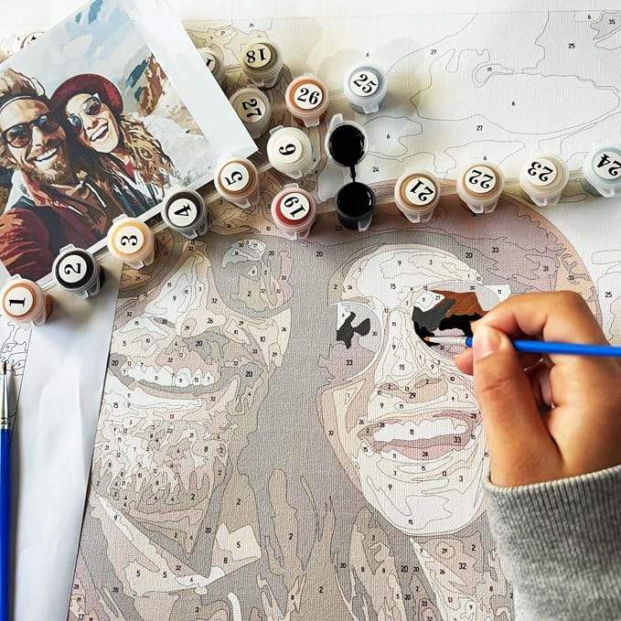 Kidstique Customize Your Personalized DIY Paint-by-Numbers kit Using a Photo of Your Choice. Great Gift idea for Valentine's Day, Mother's Day, or Father's Day 12x16