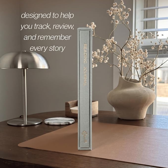 Reading Journal for Book Lovers – Book Accessories Linen Hardcover Book Journal with Slipcase, Reading Log & Review Pages (67 Books), Fantasy Aesthetic Cover, Sticker Sheets Included, Book Tracker Gift for Readers (Sage Green)