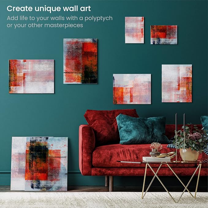 ARTEZA Canvas Panels Multi-Pack, 28 Blank Canvas Boards, 5 x 7, 8 x 10, 9 x 12 and 11 x 14 in, 100% Cotton Pre-Primed Painting Canvases for Acrylic, Oil, Gouache, Pouring, and Crafts