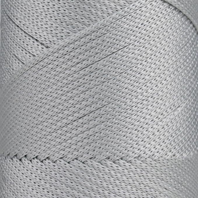 Sensy Premium 2 Pack of 2mm 251 Yards Polyester Rope 100% Polypropylene Cord Macrame Cord 2mm Crochet Bag Cord Macrame Rope Crochet Thread Gift for Knitter (Silver)