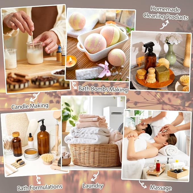 Essential Oil Set, 32 Pcs Fragrance Oils for Diffusers, Home Care, Humidifier Laundry, Candle Making - Tea Tree, Sandalwood, Lavender, Vanilla, Eucalyptus and More(5mL)