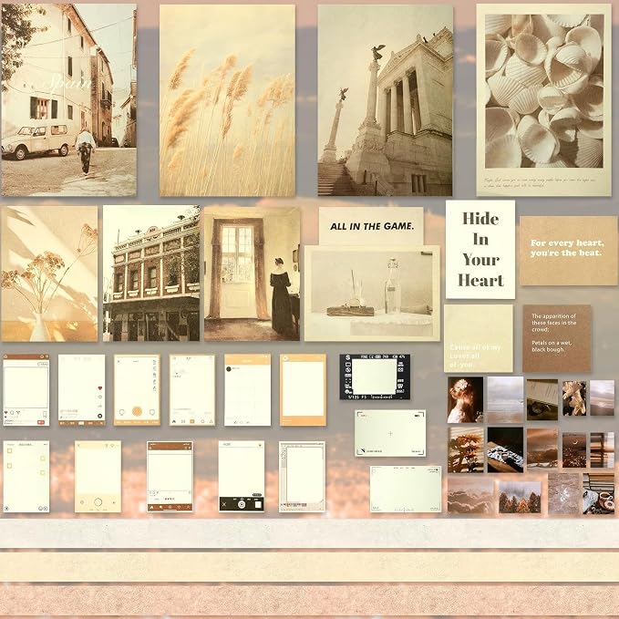 114 Pcs Aesthetic Scrapbook Kit DIY Junk Journaling Supplies, Vintage Style