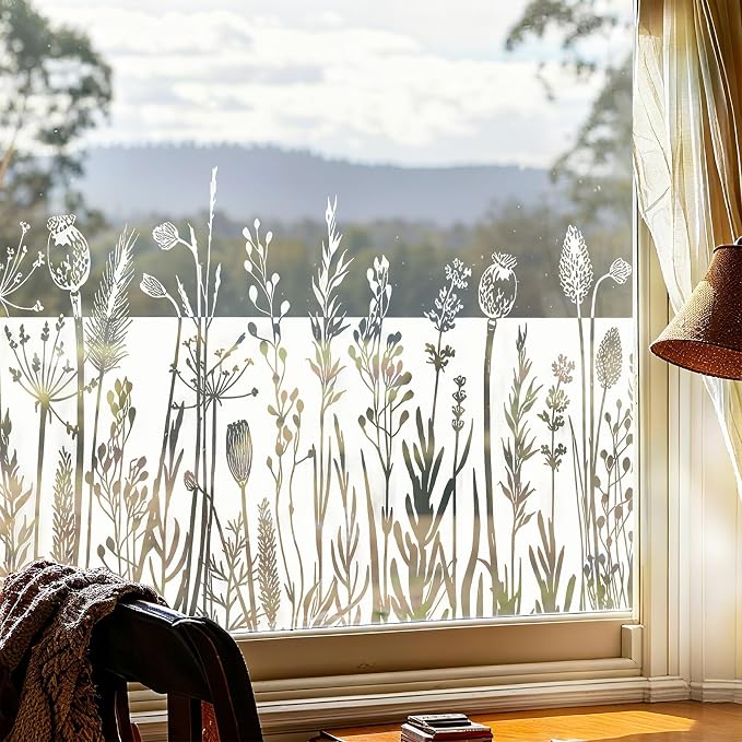 ADD.HERES Stained Glass Window Film, Window Film Decorative, 17.5 x 78.7 in