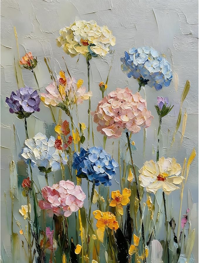 Flowers Diamond Art Kits for Adults,Hydrangea Diamond Painting Wall Decor