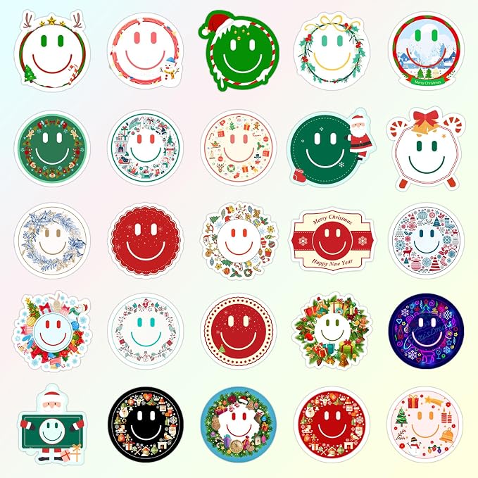 50PCS Smile Christmas Stickers