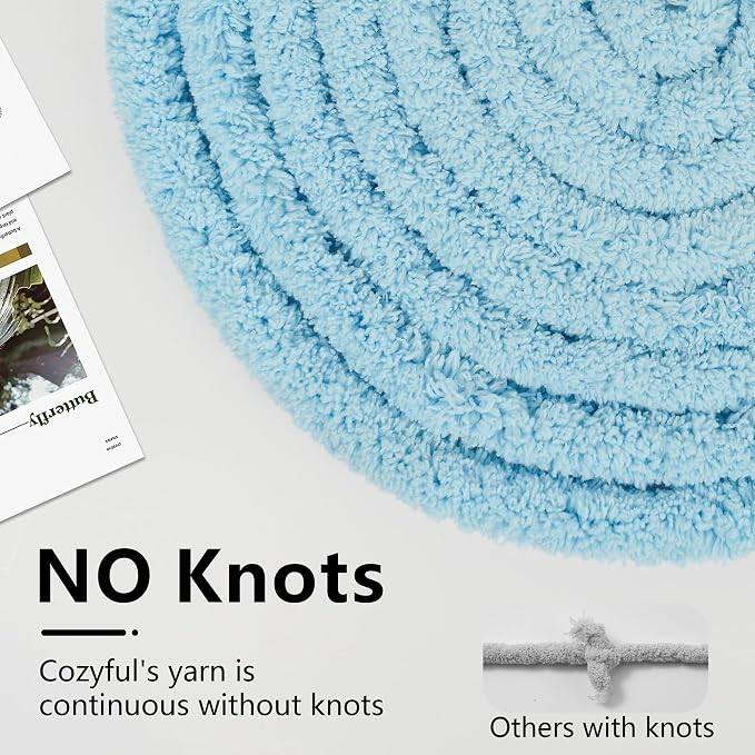 Cozyful Chunky Yarn for Hand Knitting - #10 Chunky Chenille Yarn, Jumbo Big Thick Chunky Yarns for Crocheting, Super Bulky Chunky Knit Blanket Yarns, 8 Skein (22 yds 8 oz Each Skein), Sky Blue
