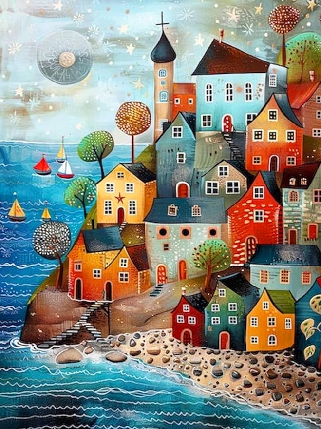 ijbnhd Diamond Art Kits for Adults House Diamond Painting Kits 12x16inch