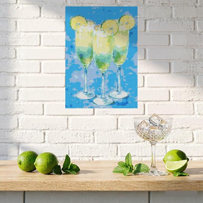 DOTSOPS 5D 6 Pcs Juice Diamond Painting Kits for Adults Diamond Art Kits | Crafts DIY Round Full Drill Painting,Gem Art for Beginner,Home Wall Decor Gift 11.8 x 15.7 Inches