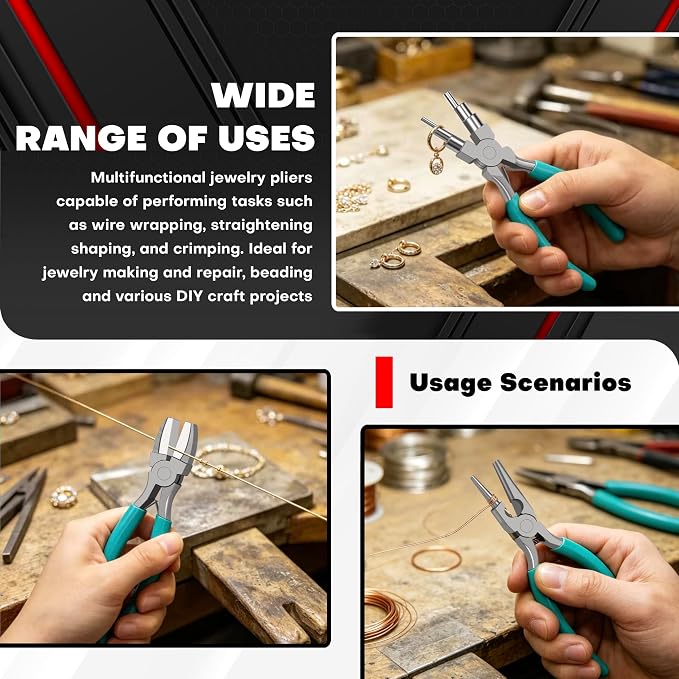 C&T 3-Piece Jewelry Pliers Set, Jewelry Making Tools Kit, Micro Jewelry Plier, Jewelry Making Supplies, Pliers set for jewellery making bead winding and shaping wire DIY Crafts