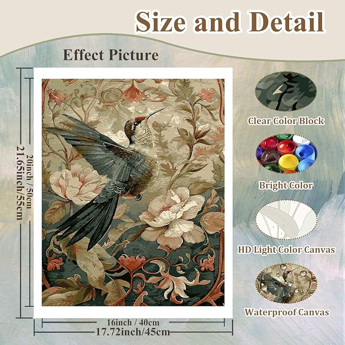 Paint by Numbers Flowers, Wildflowers Paint by Numbers for Adults 16x20 in