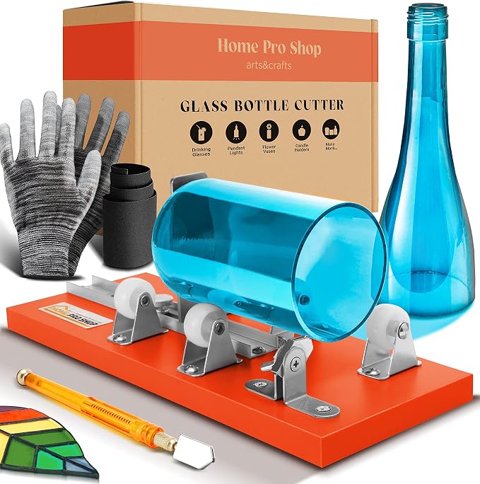 Home Pro Shop Premium Glass Bottle Cutter Kit-DIY Glass Cutter for Bottles