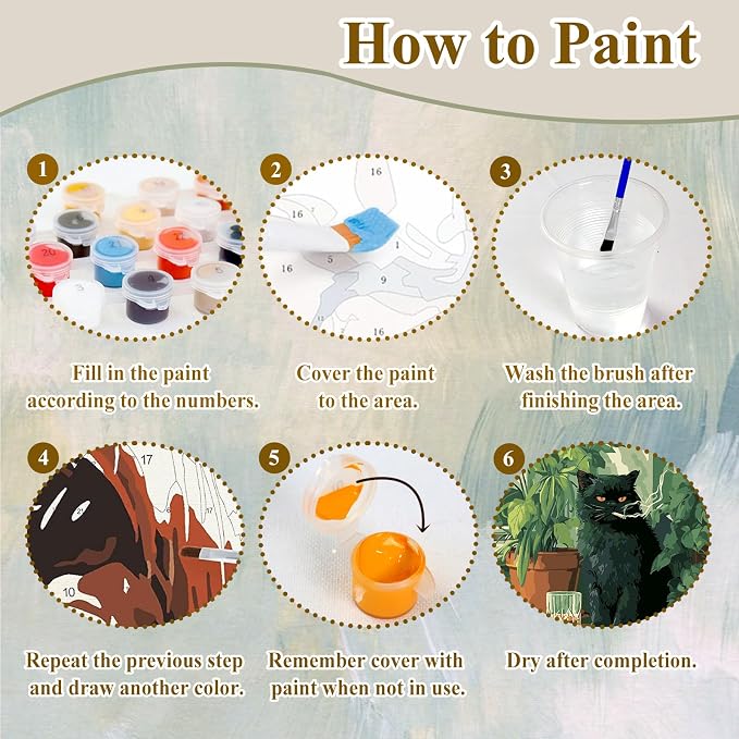 Cat Paint by Numbers Kit for Adults, Paint by Number for Adults 16x20 Inch