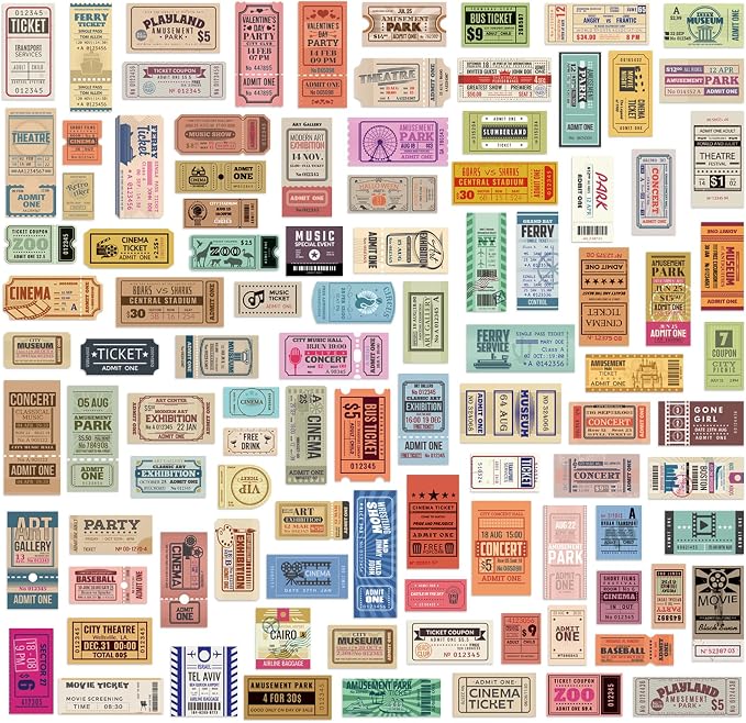 200Pcs Vintage Washi Stickers for Scrapbooking Supplies & Junk Journaling