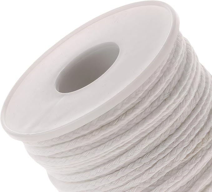 Candle Wicks 100% Natural Cotton, Roll 200 Feet Twine String Spools Braid Candle Non-Smoke Candles Wicks for Candle Making Accessories DIY(1 Roll 200Feet Cotton Wire) Mother' Day+Easter Decor or Gifts