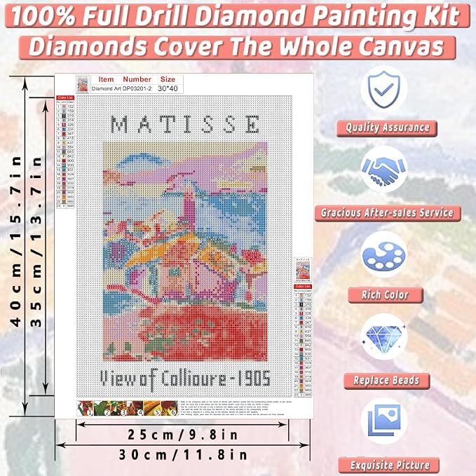 6 Pack Square Diamond Art Kits for Adults Diamond Painting Kit for Beginner