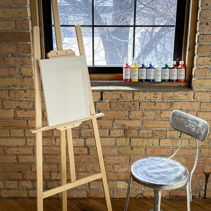 12 Pack Stretched Canvas for Painting - 100% Cotton Primed White Artist Canvases 4x4/5x7/9x12/12x16 Inch, Blank Canvas Panels for Acrylic, Oil, Watercolor Paint - Professional Art Supplies
