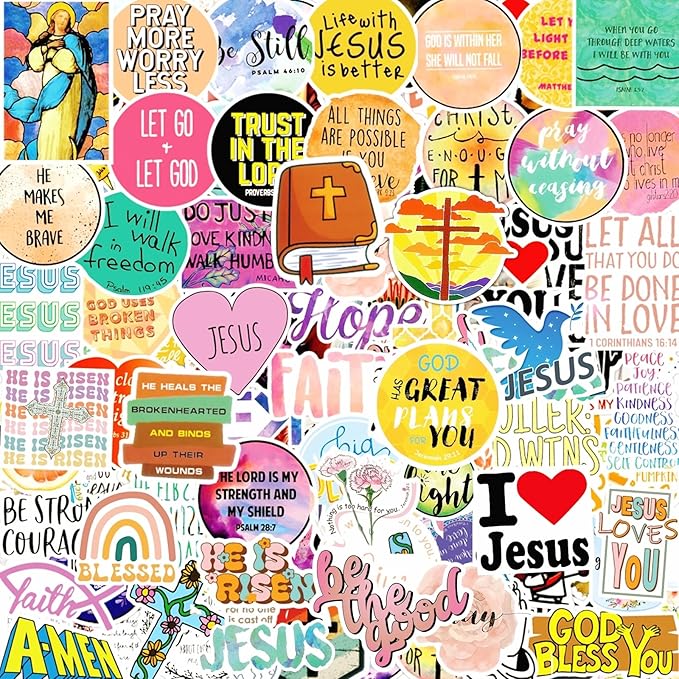 120 Pcs Inspirational Christian Stickers - Bible Verse Faith, Religious Jesus Motivational Stickers for Christmas, Easter Gifts