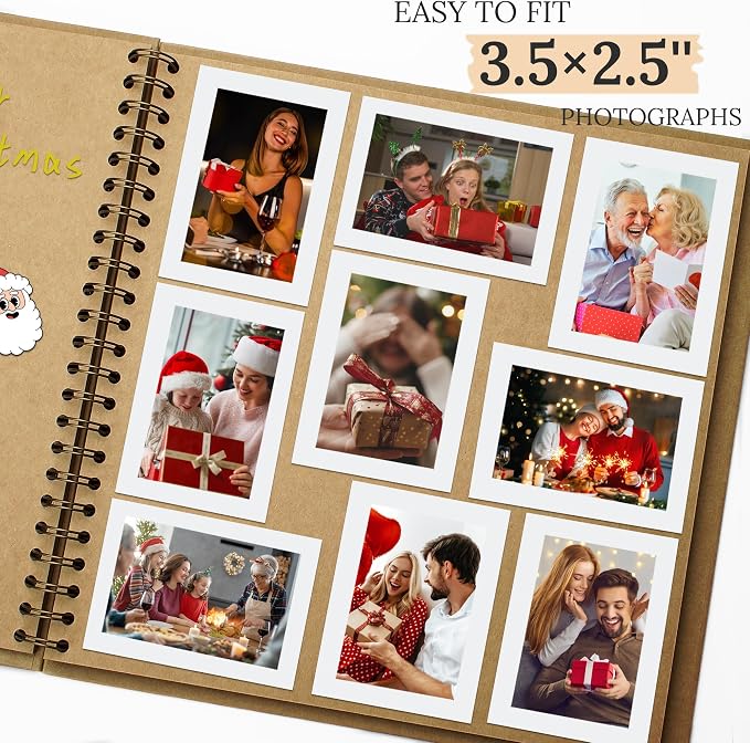 Scrapbook Photo Album 10"x10" 20 Sheets 40 Pages Hardcover Kraft Paper