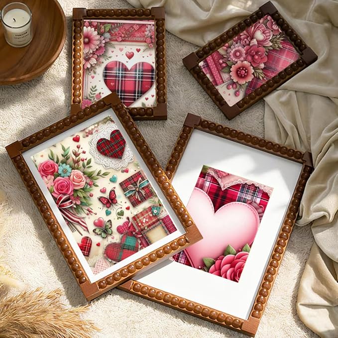 Vintage Valentine Scrapbook Paper Pad - 24 Sheets 6in Pink Love Hearts Patterns Designed Decoupage Supplies for Journals Folded Cardstock DIY Crafts Origami Gift Wrapping Material