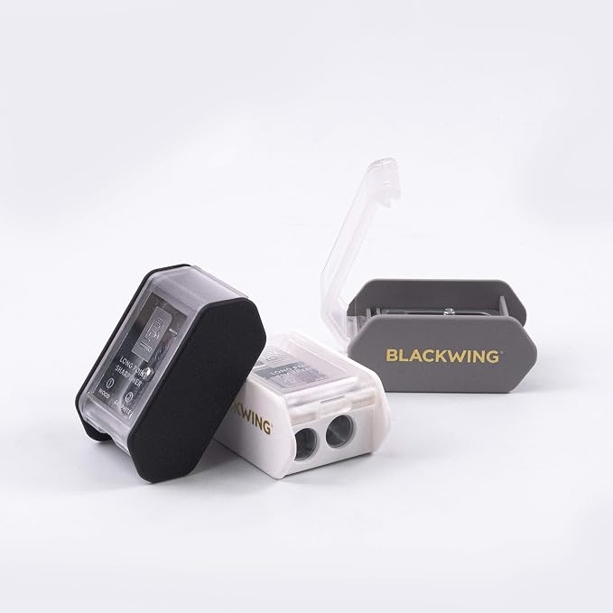 Blackwing Two-Step Long Point Pencil Sharpener, German Steel, Grey