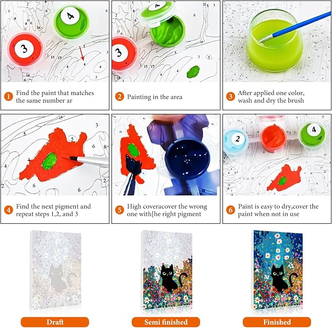 Easy Plant Framed Paint by Numbers Kit for Adults Beginner 8x12 Inch
