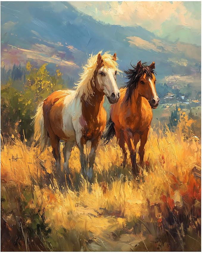 Reivworl Horse Paint by Numbers Kit for Adults Beginner 16×20 inch